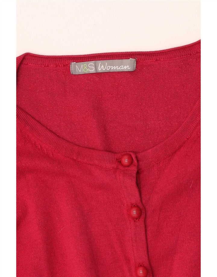 Suéter cardigã feminino Marks & Spencer Reino Unido 12 rosa médio