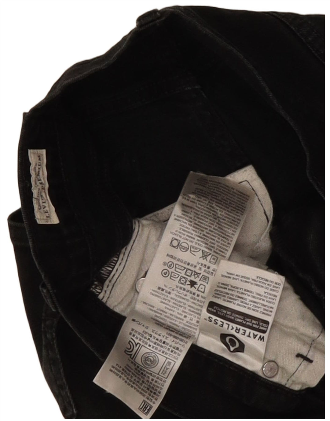 Calça jeans reta masculina Levi's W30 L30 algodão preto