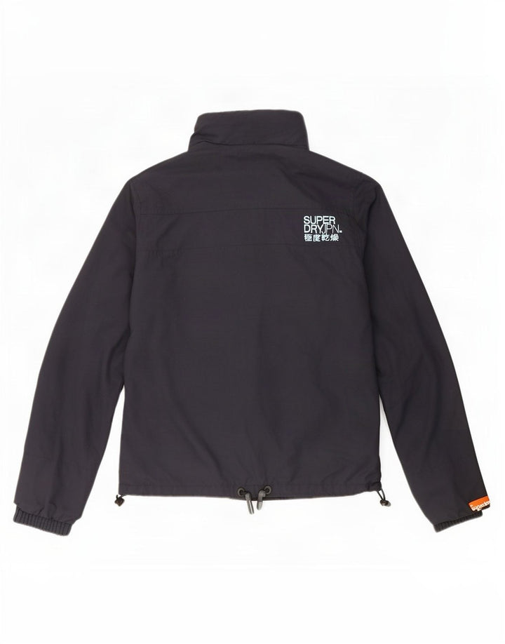 Jaqueta de chuva feminina Superdry UK 14 grande nylon azul marinho