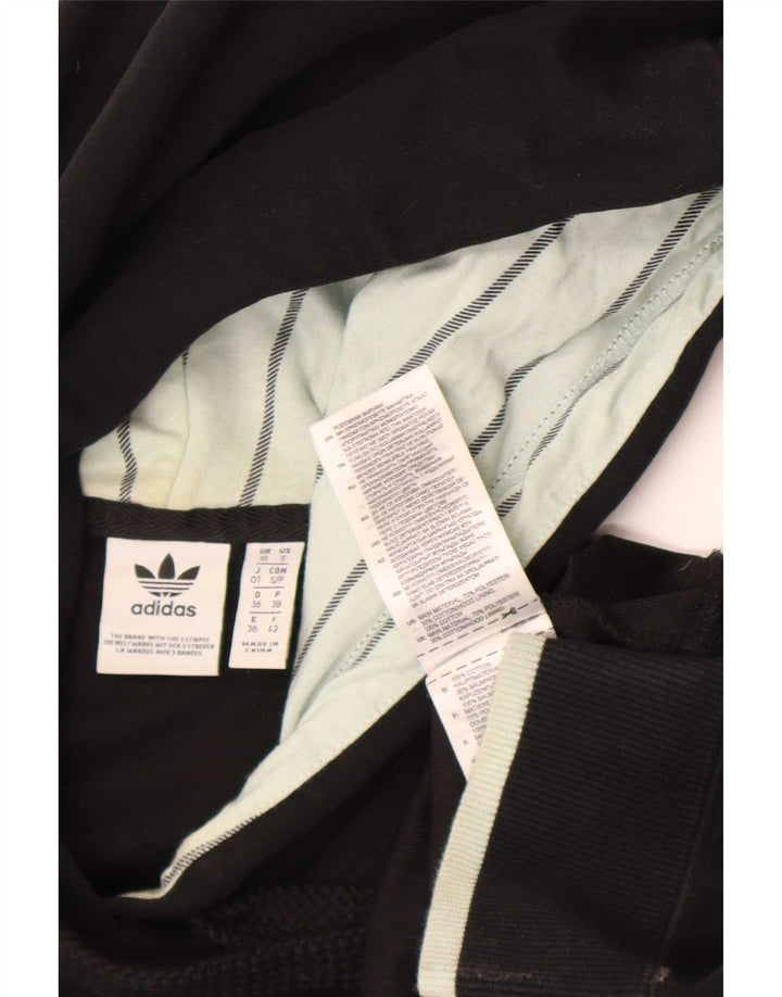 Adidas Womens Crop Oversized Hoodie Jumper Reino Unido 10 Pequeno Poliéster Preto