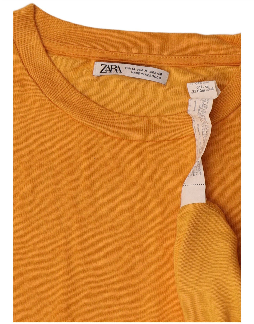 Camiseta masculina Zara Top médio amarelo viscose