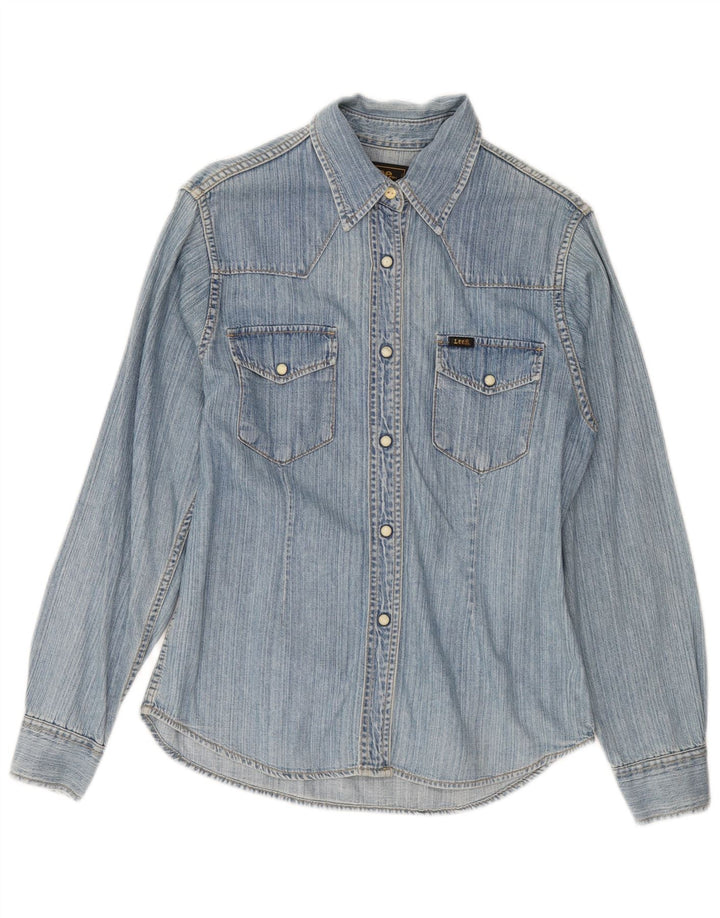 LEE Womens Denim Shirt UK 14 Medium Blue Cotton