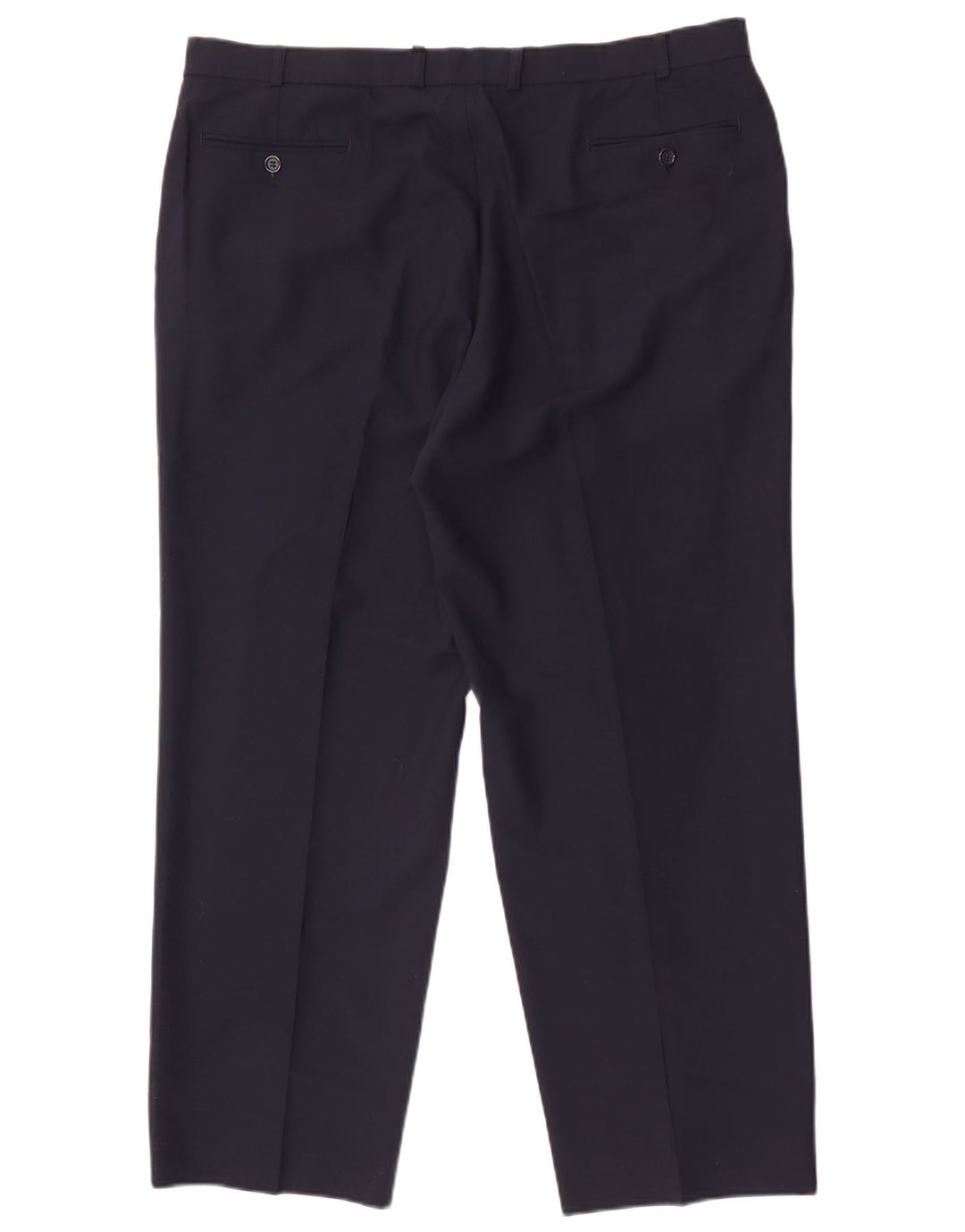Calça masculina de terno cônico Marks & Spencer W40 L29 poliéster azul marinho