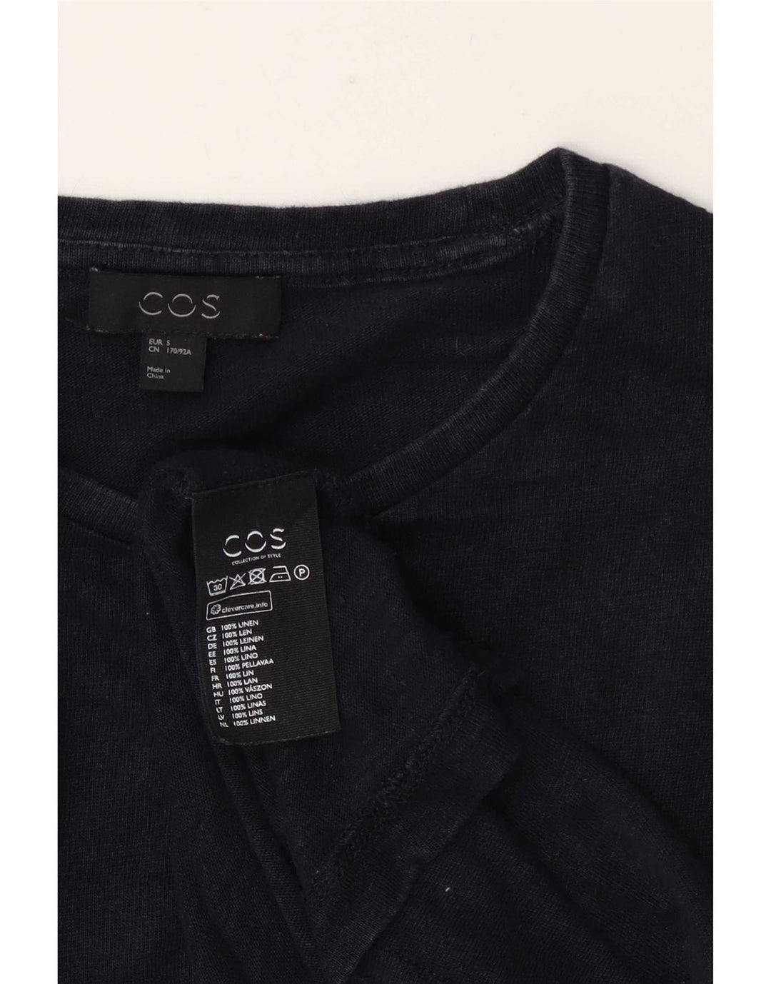 Cos Camiseta Masculina Top Pequeno Linho Azul Marinho
