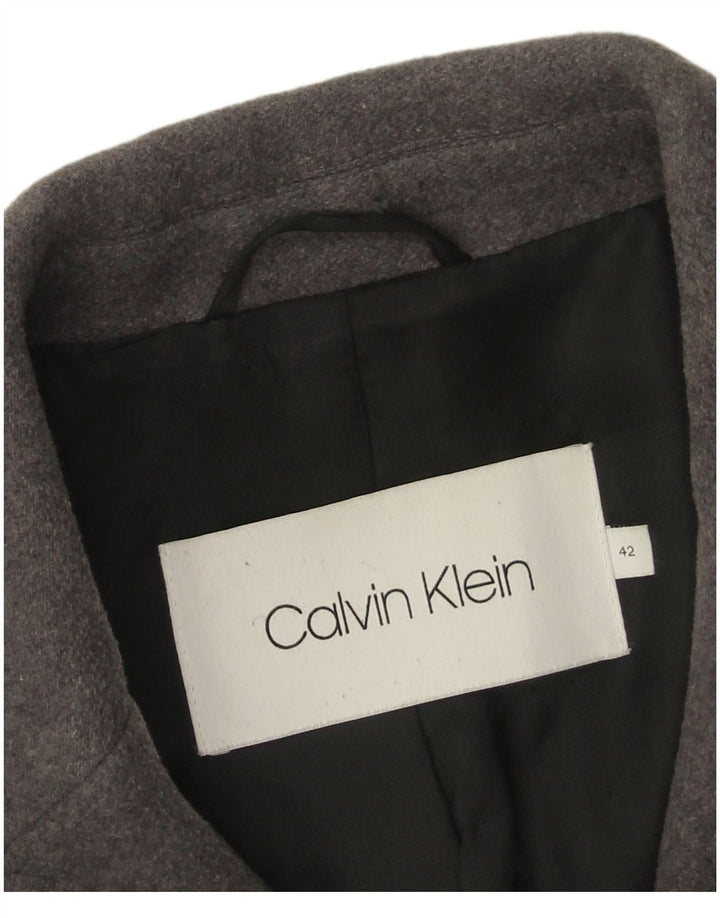 Sobretudo feminino Calvin Klein IT 42 lã virgem cinza médio