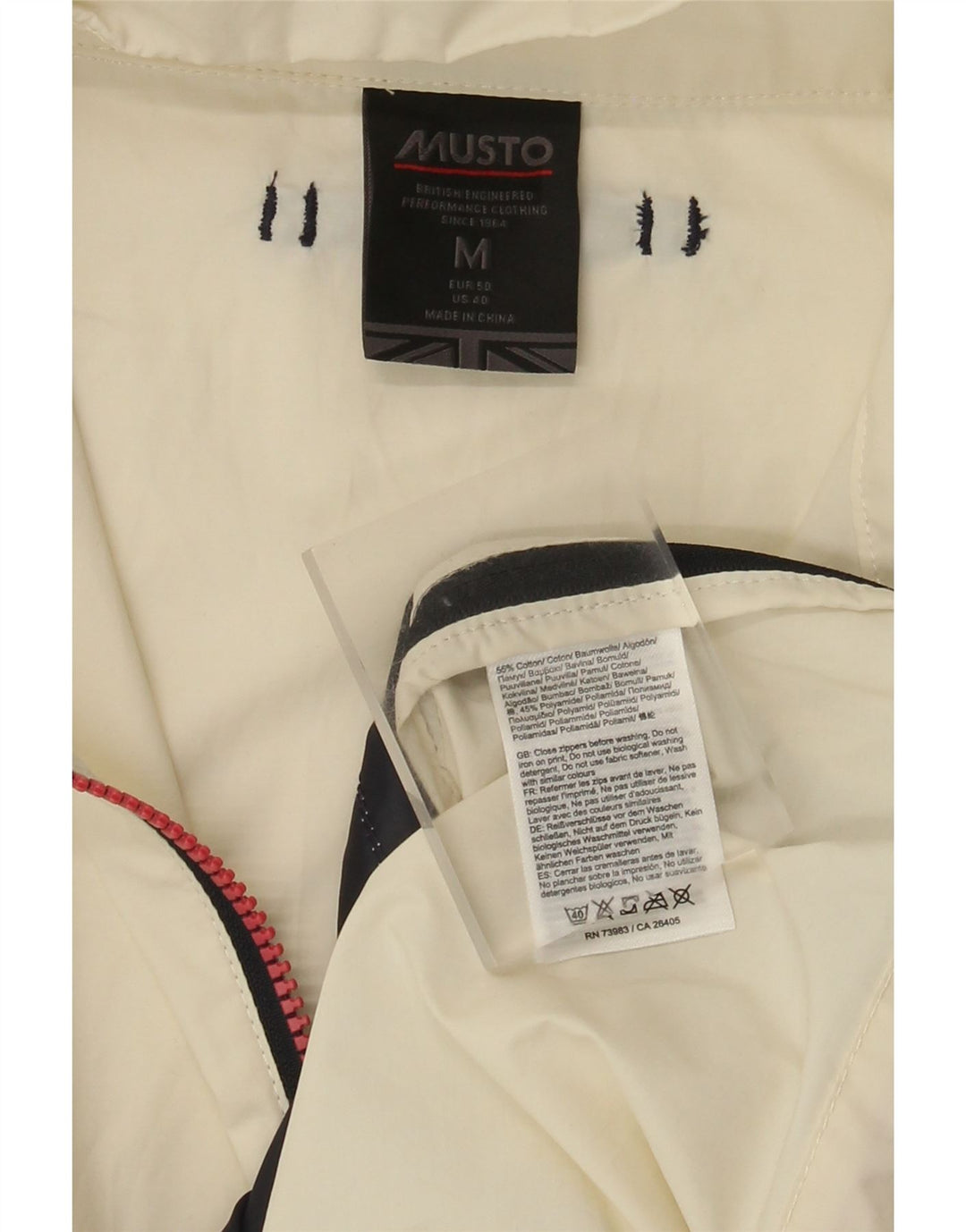 Musto Mens Gráfico Pulôver Treino Top Jaqueta Médio Branco Colorblock