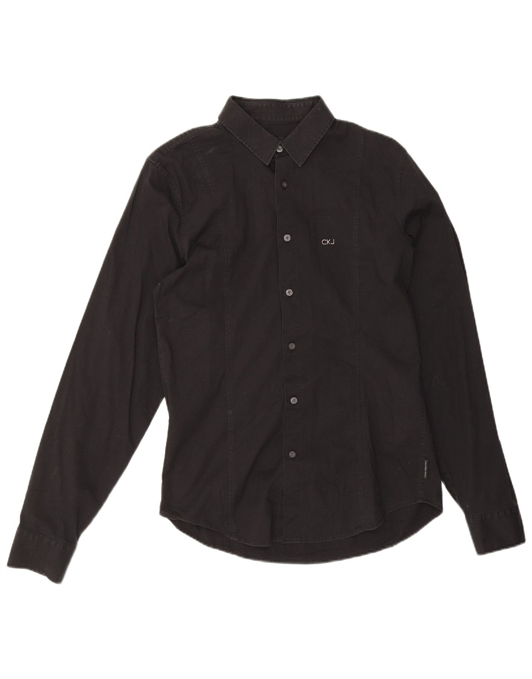 Camisa masculina Calvin Klein Jeans média preta de algodão