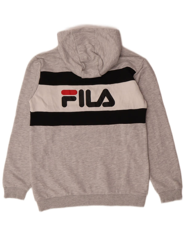 Fila Boys Graphic Hoodie Jumper 11-12 Years Grey Cotton