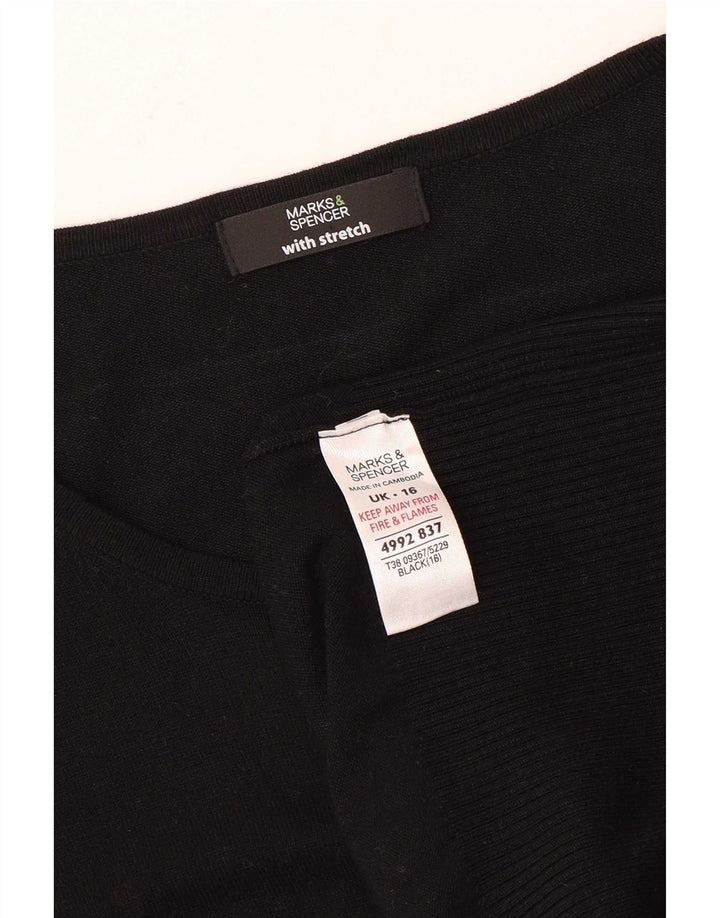 Suéter cardigã feminino Marks & Spencer Reino Unido 16 grande viscose preta