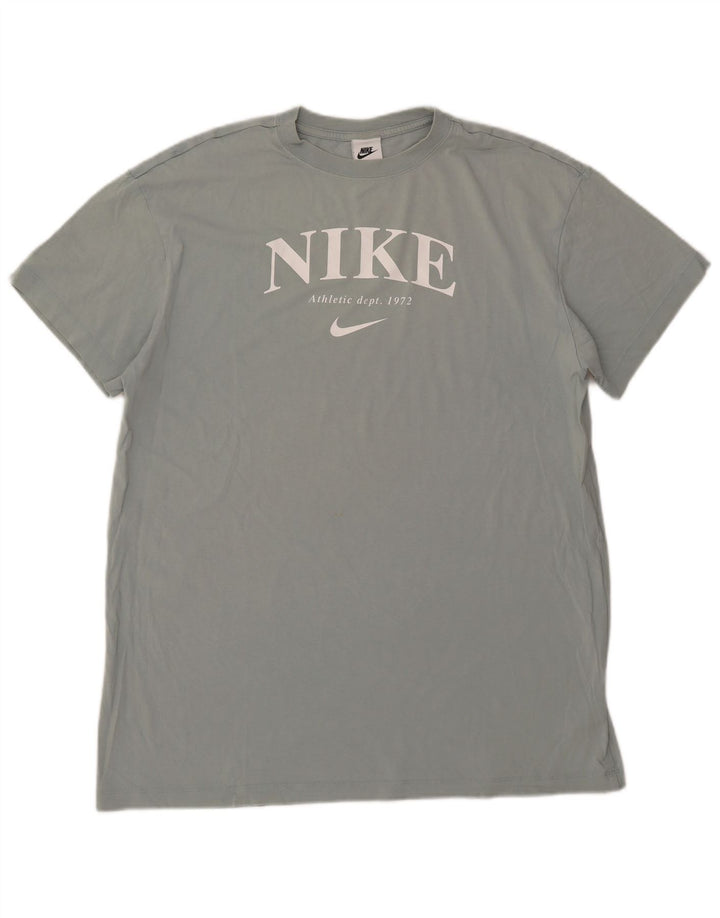 Camiseta Nike masculina gráfica top grande algodão azul