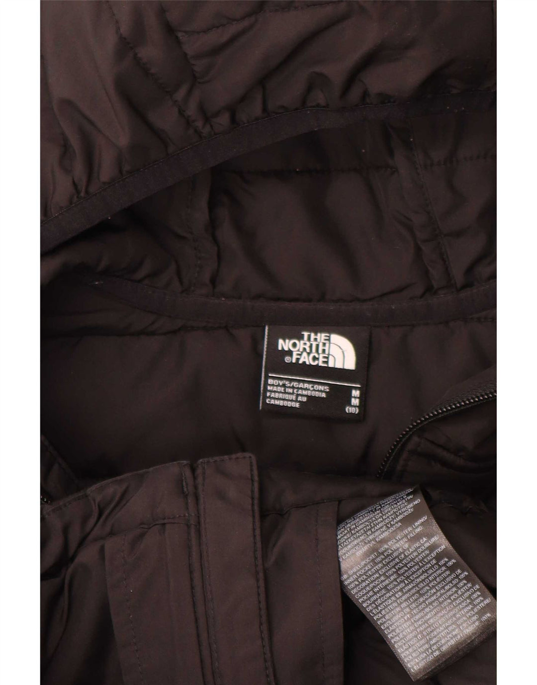 Jaqueta acolchoada com capuz The North Face Boys 9-10 anos médio preto poliéster