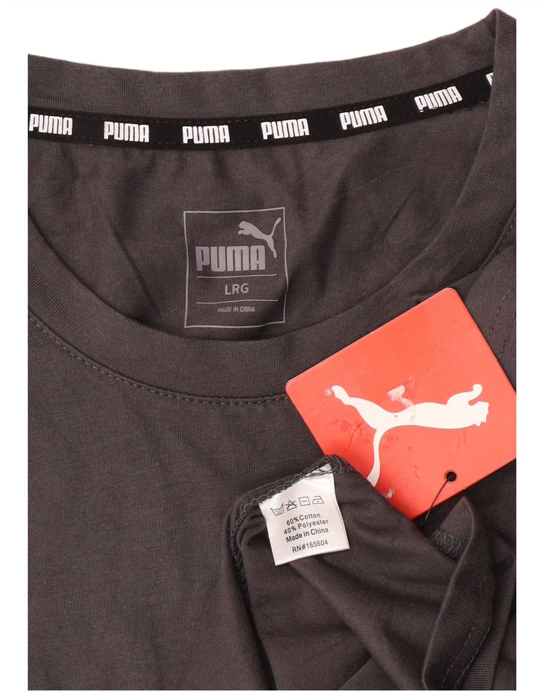 Camiseta masculina PUMA grande algodão cinza