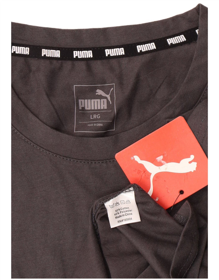 Camiseta masculina PUMA grande algodão cinza