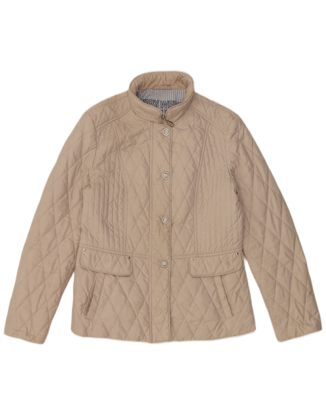 Jaqueta acolchoada feminina GERRY WEBER UK 14 grande bege