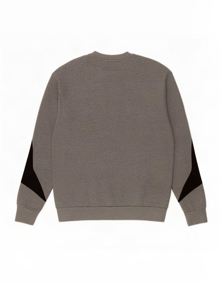 Suéter gráfico masculino Emporio Armani em bloco de cores cinza médio