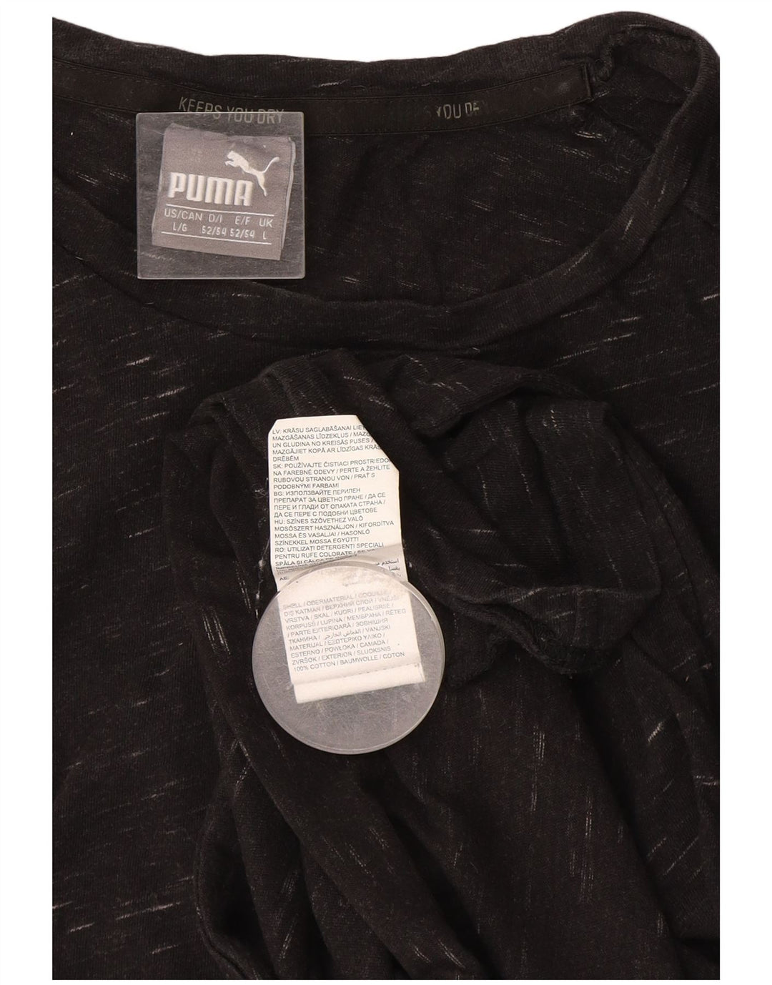 Camiseta masculina Puma grande algodão manchado cinza
