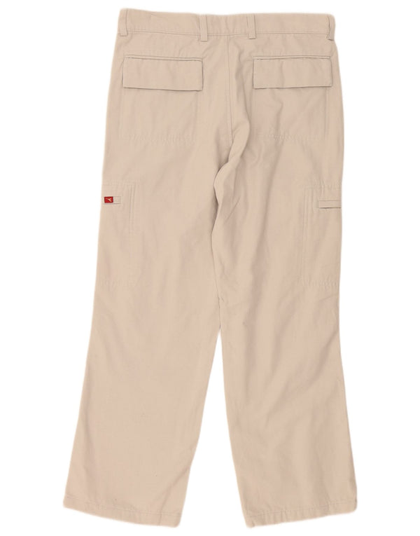 Calça cargo reta feminina Diadora IT 48 XL W32 L28 algodão bege