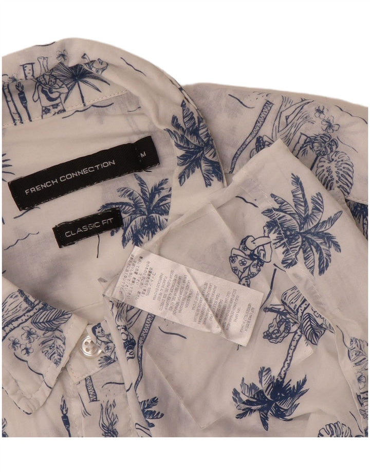 Camisa masculina com ajuste clássico gráfico French Connection algodão branco médio