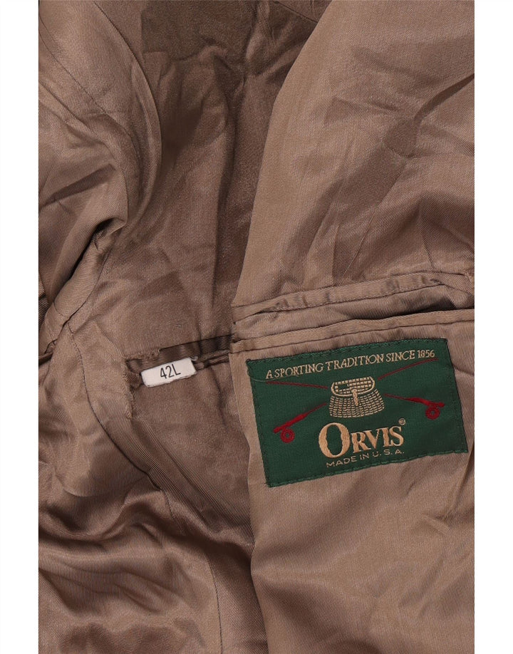 Orvis Jaqueta blazer masculina de veludo cotelê com 2 botões Reino Unido 42 XL bege