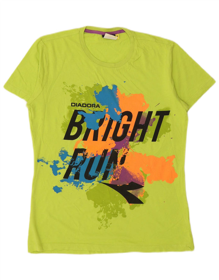 Camiseta masculina gráfica DIADORA Top pequeno verde