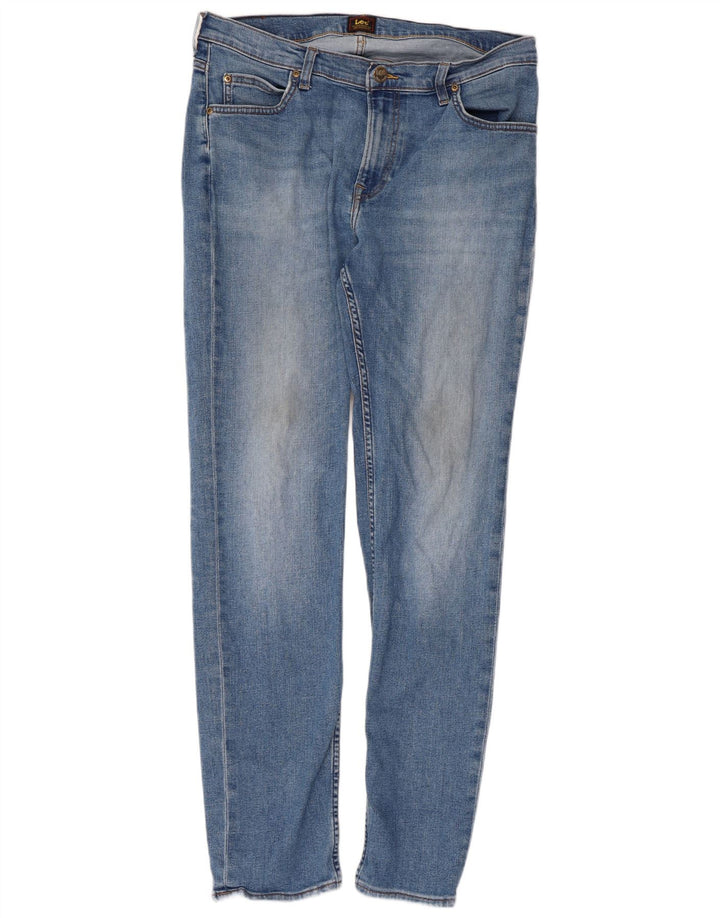 LEE Womens Rider Slim Jeans W34 L32 Azul Algodão