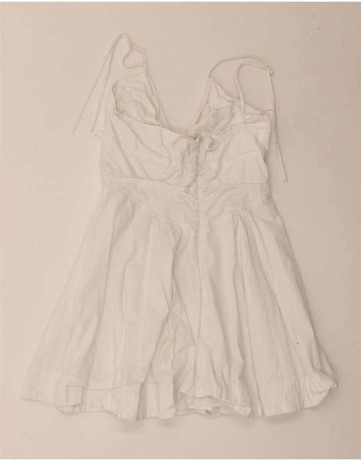 Vestido de verão feminino Zara UK 12 médio branco