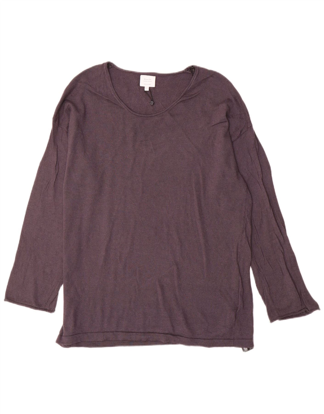 Suéter feminino Massimo Dutti com gola canoa Reino Unido 14 lã cinza médio