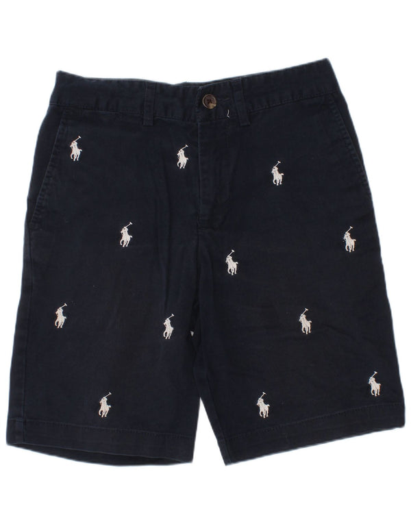 Polo Ralph Lauren Boys Graphic Chino Shorts 7-8 anos W24 algodão azul marinho