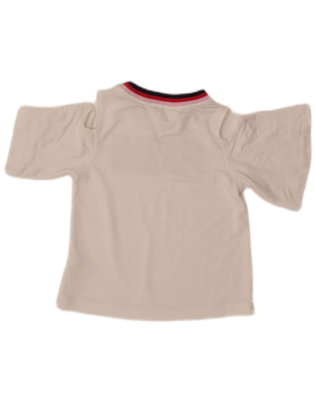 Top TOMMY HILFIGER feminino com ombro de fora gráfico 8-9 anos médio branco