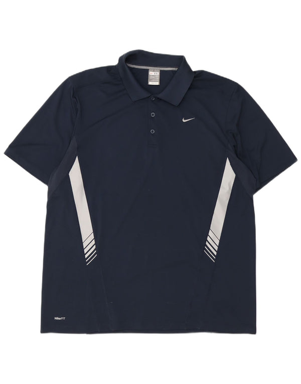 Camisa polo masculina Nike UK 47/48 2XL azul marinho colorblock poliéster