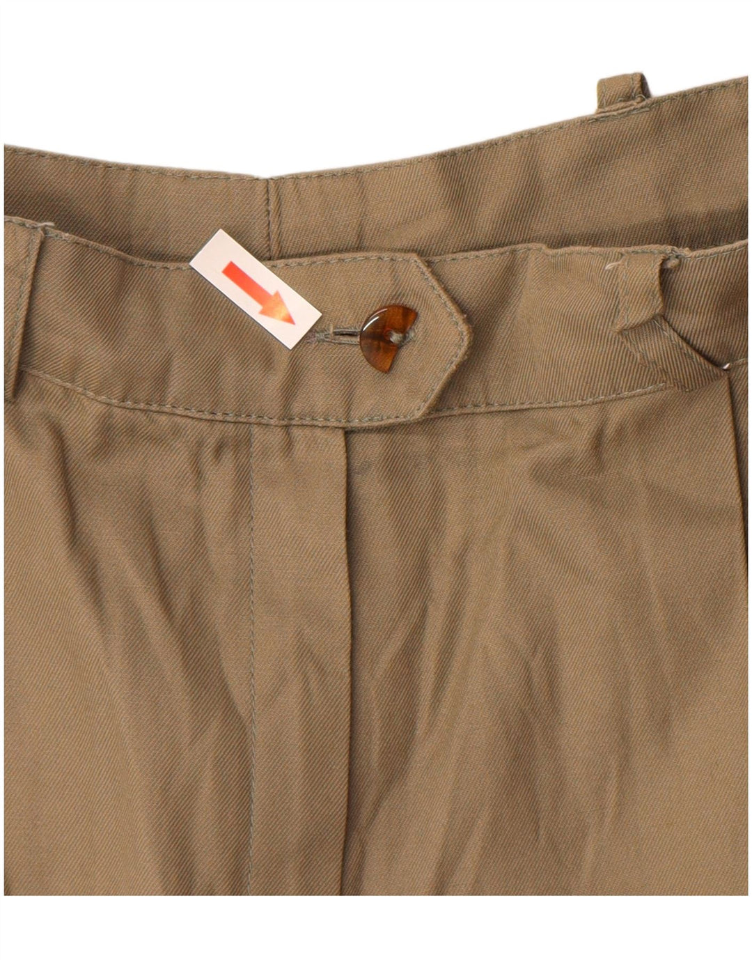 Shorts Chino Feminino VINTAGE Pegged IT 40 Pequeno W24 Algodão Bege