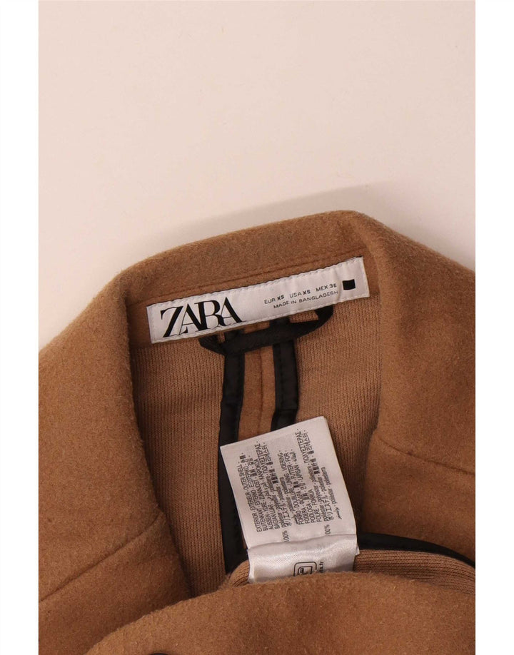 Sobretudo oversized masculino Zara UK 34 XS poliéster bege