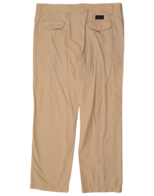Calça chino reta masculina Marlboro Classics W38 L31 algodão branco