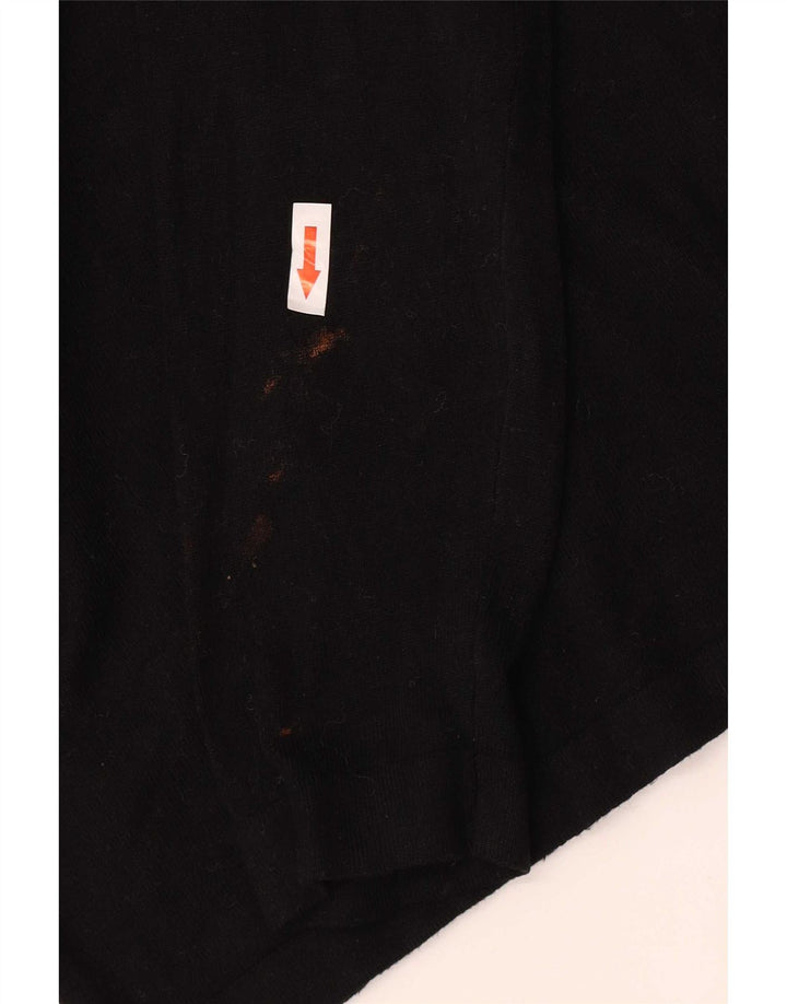 Suéter masculino Zara com decote em V, viscose preta média