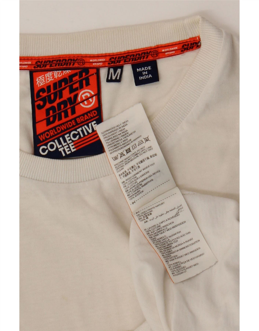 Camiseta masculina SUPERDRY top médio algodão branco