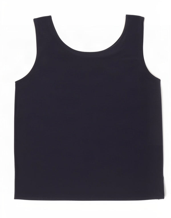 Blusa feminina vintage UK 16 grande seda azul marinho