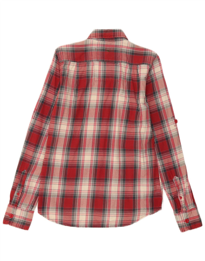 Camisa masculina de flanela SUPERDRY xadrez vermelho médio