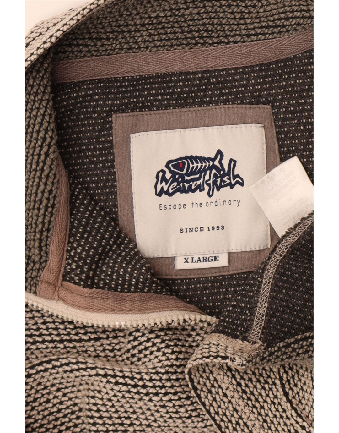 Moletom masculino Weird Fish com zíper e gola XL cinza colorblock acrílico