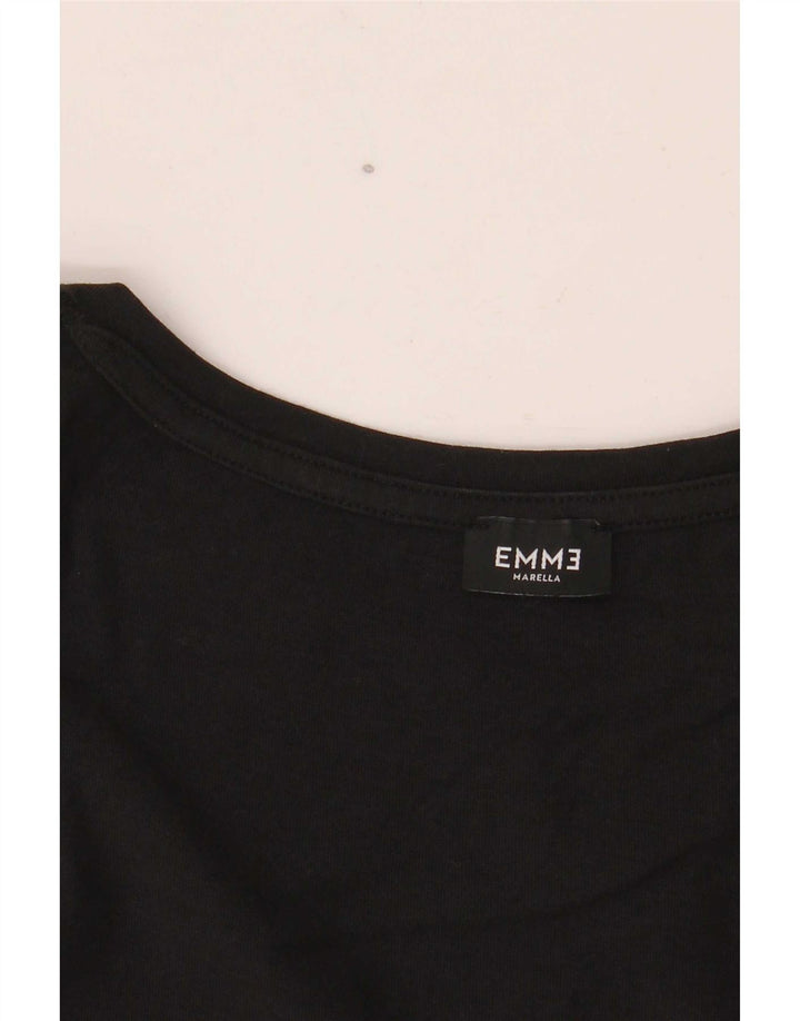 Marella Womens EMME Graphic Top Manga 3/4 Reino Unido 12 Médio Preto