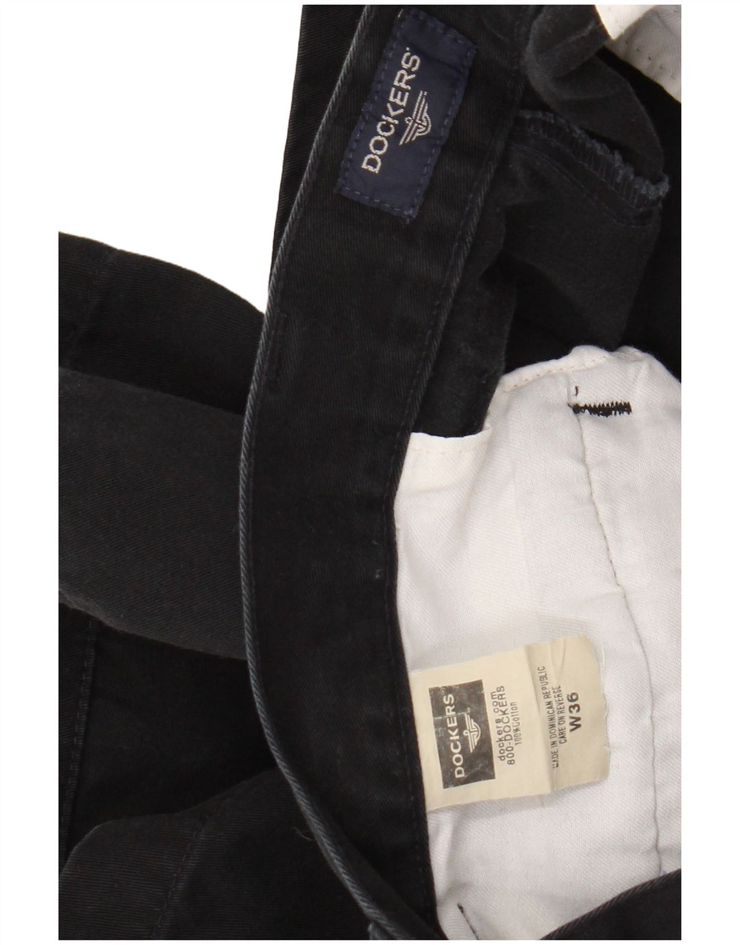 DOCKERS Masculino Pegged Chino Shorts W36 Grande Algodão Preto