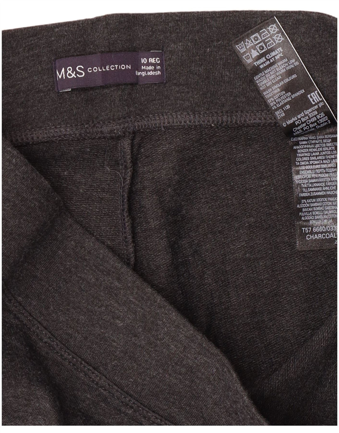 Calça de treino feminina Marks & Spencer Reino Unido 10 algodão cinza pequeno