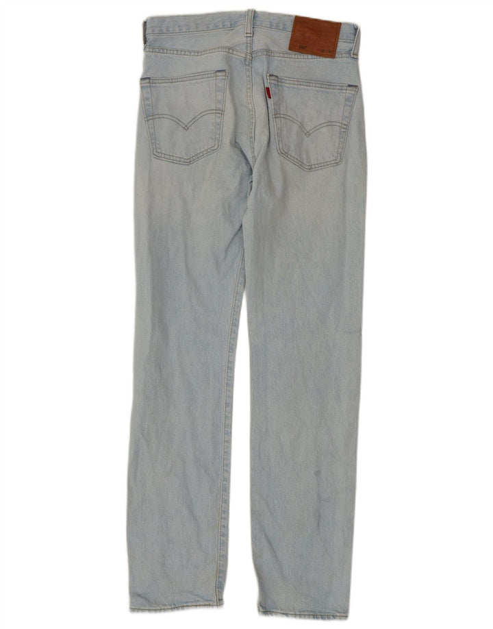 LEVI'S Masculino 501 Straight Jeans W28 L32 Azul Algodão