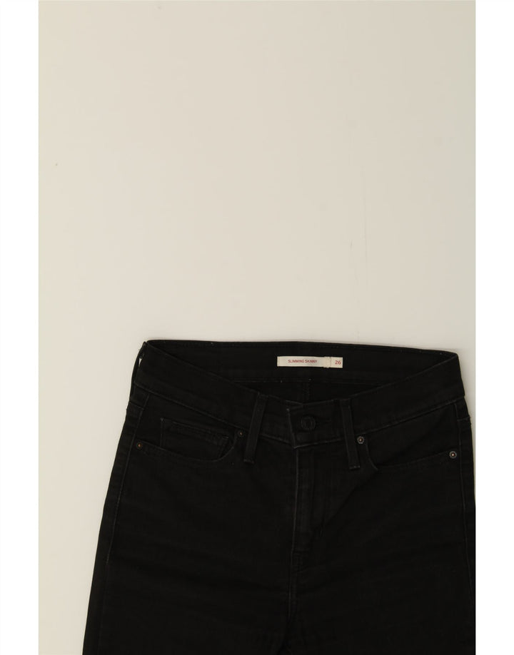 LEVI'S Womens Slimming Skinny Jeans W26 L32 Black Vintage Levi's and Second-Hand Levi's from Messina Hembry 