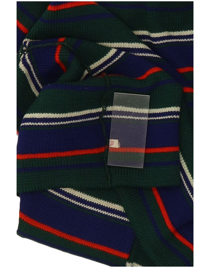 Suéter feminino vintage com gola tartaruga IT 42 listrado verde médio