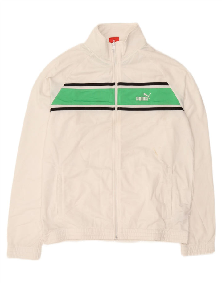 Puma Mens Treino Top Jacket Grande Branco Colorblock Poliéster Esportes