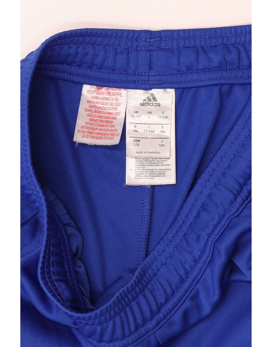Calças de treino Adidas Boys Slim Fit 13-14 anos azul poliéster