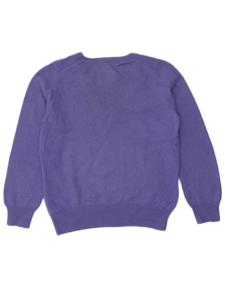 Suéter feminino Marks & Spencer Autograph com decote em V Reino Unido 12 médio roxo