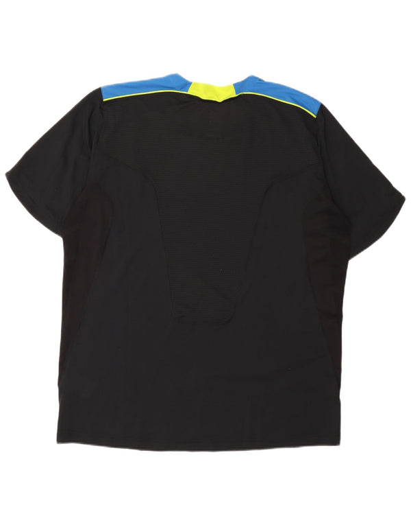 Adidas Mens Climacool Camiseta Top Grande Preto Colorblock Poliéster