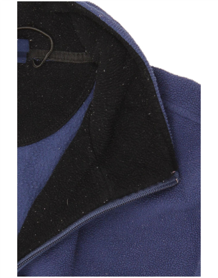 Suéter de lã masculino Marks & Spencer Blue Harbor com zíper e gola média azul marinho