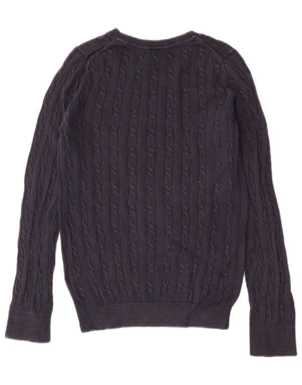 Suéter feminino Tommy Hilfiger com gola canoa Reino Unido 6 XS azul marinho algodão